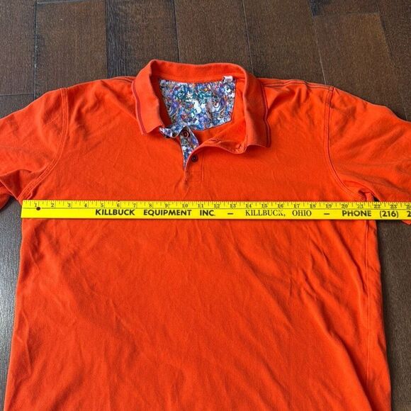 Robert Graham polo shirt men’s size large Orange golf casual cotton - Picture 10 of 10